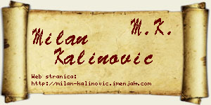Milan Kalinović vizit kartica